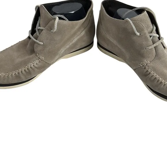 John Varvatos USA Beige Suede Lace Up moccasin Ankle Chukka Boots Sz 11.5