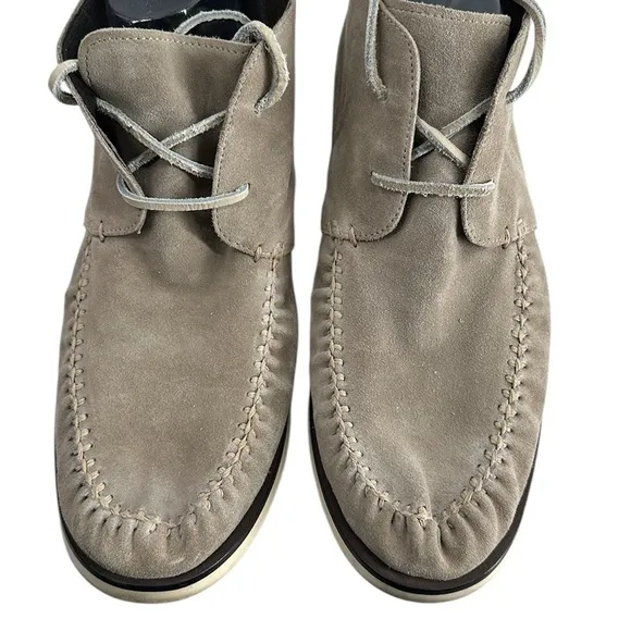 John Varvatos USA Beige Suede Lace Up moccasin Ankle Chukka Boots Sz 11.5