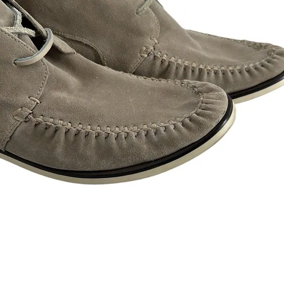 John Varvatos USA Beige Suede Lace Up moccasin Ankle Chukka Boots Sz 11.5
