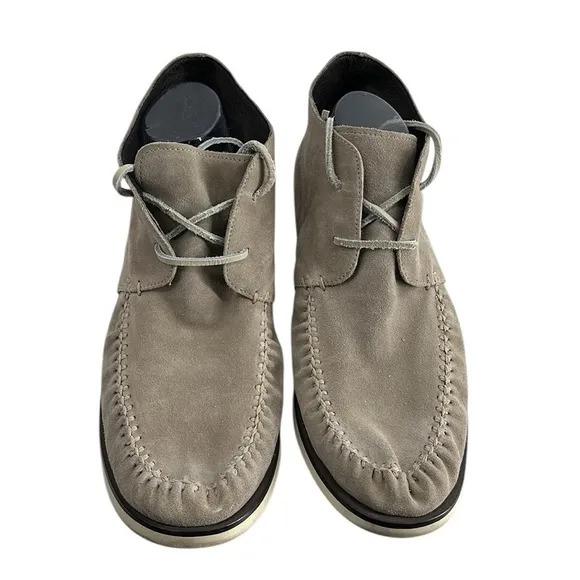 John Varvatos USA Beige Suede Lace Up moccasin Ankle Chukka Boots Sz 11.5