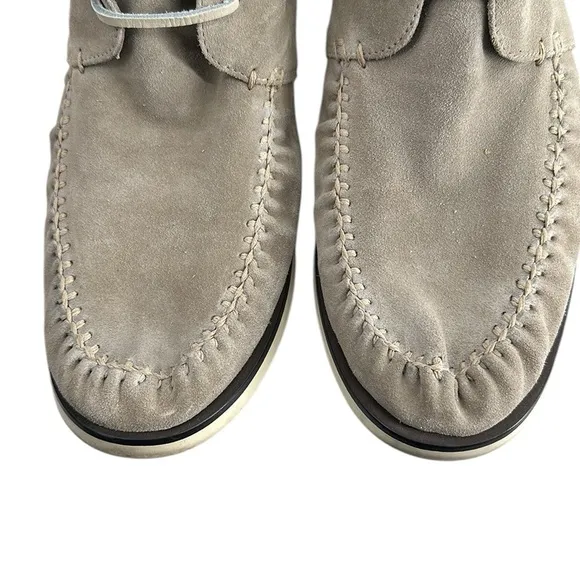 John Varvatos USA Beige Suede Lace Up moccasin Ankle Chukka Boots Sz 11.5