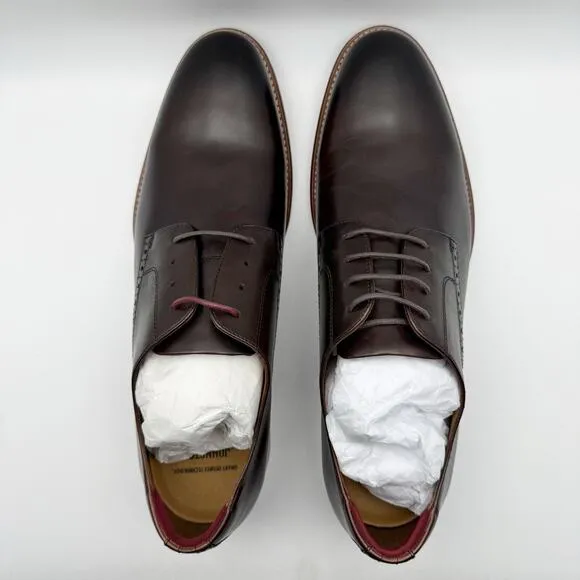 JOHNSTON &amp; MURPHY Mens Conard 2.0 Dress Shoes US 13D Mahogany Brown Leather NIB