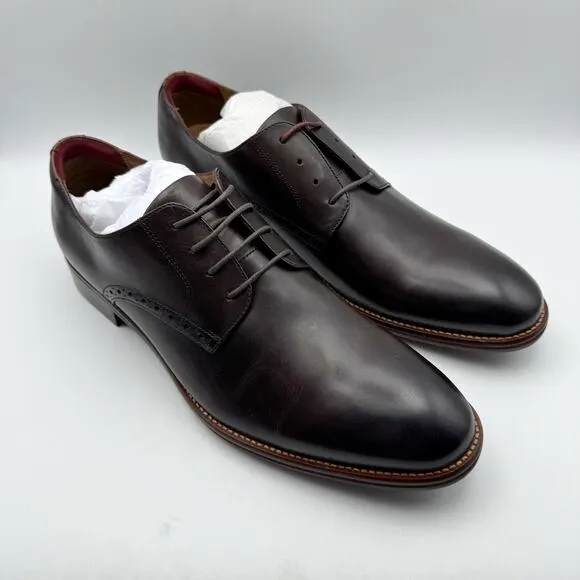 JOHNSTON &amp; MURPHY Mens Conard 2.0 Dress Shoes US 13D Mahogany Brown Leather NIB