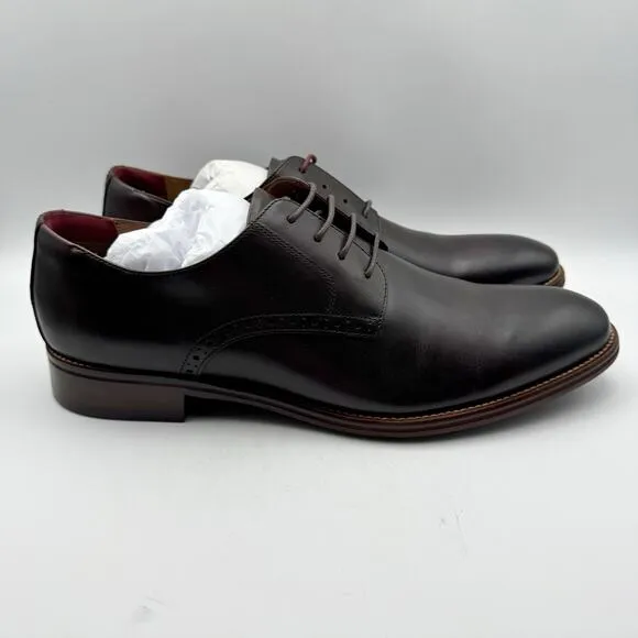 JOHNSTON &amp; MURPHY Mens Conard 2.0 Dress Shoes US 13D Mahogany Brown Leather NIB