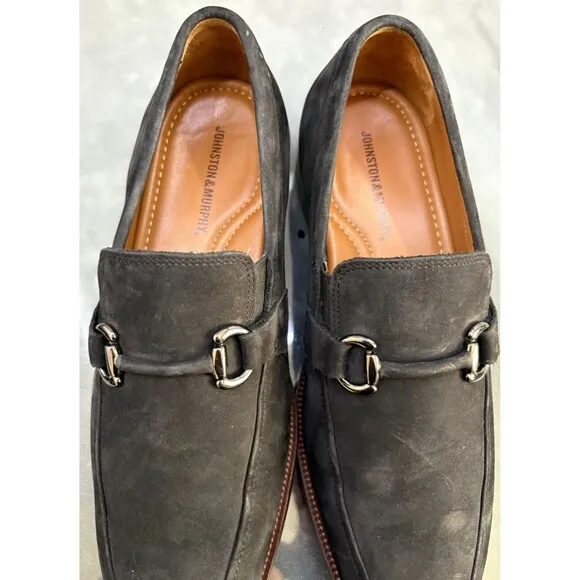 Johnston &amp; Murphy Men's Horsebit Loafers Dress Shoes Size 8.5 Nubuck Leather