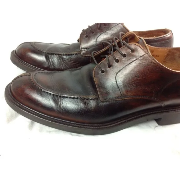 Johnston &amp; Murphy Signature Series Brown Leather Oxford Shoes Mens Sz 10M Italy