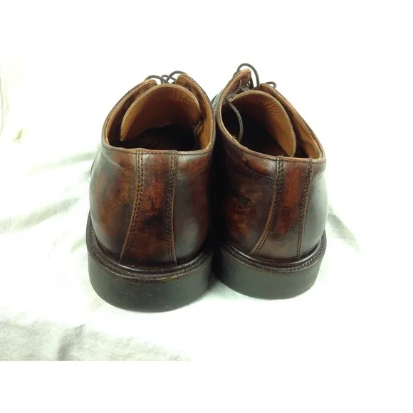 Johnston &amp; Murphy Signature Series Brown Leather Oxford Shoes Mens Sz 10M Italy