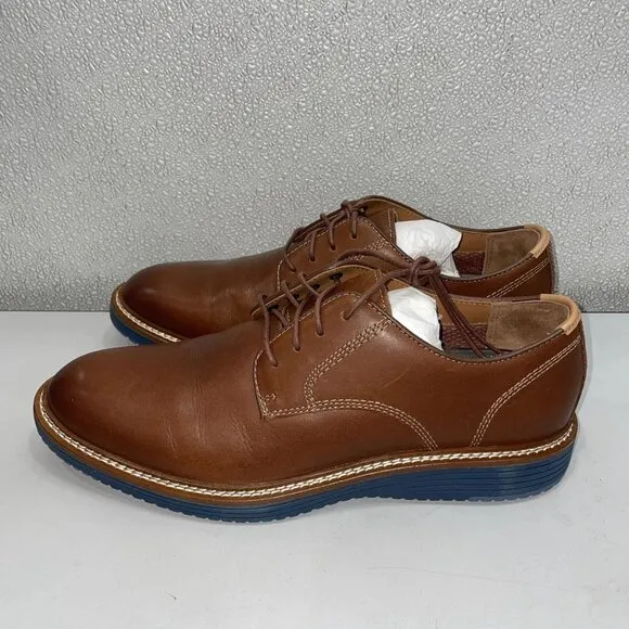 Johnston &amp; Murphy Upton Plain Toe Shoes Tan Leather Men’s Size 9 Full Grain