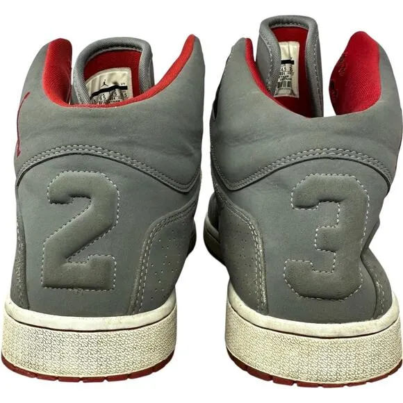 Jordan 1 Flight Basketball Sneakers Mens Sz 10.5 Hoop Shoes Gray Red 881434-004