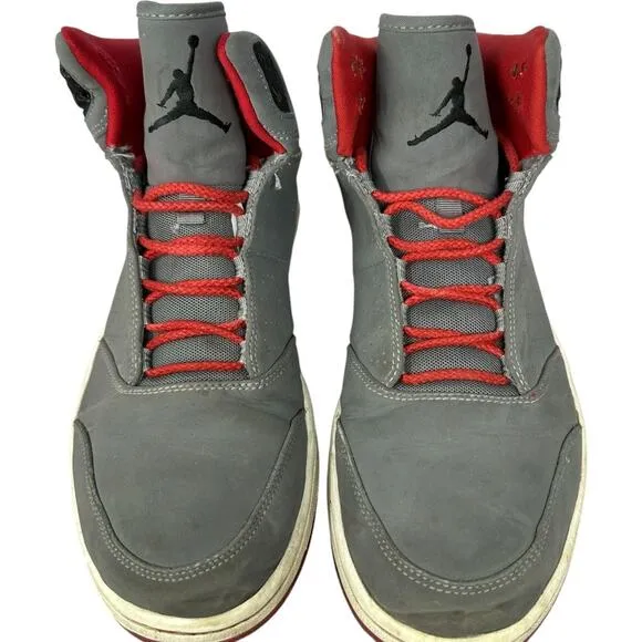 Jordan 1 Flight Basketball Sneakers Mens Sz 10.5 Hoop Shoes Gray Red 881434-004