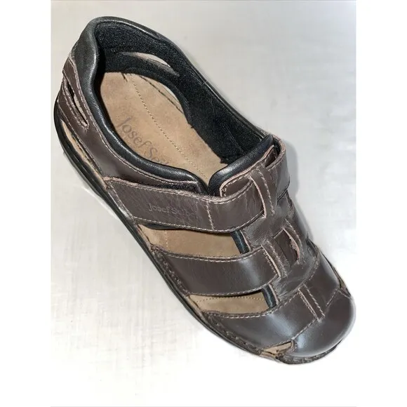 Josef Seibel Comfort Huarache Men’s Size 43 U.S. 9.5 M Brown Leather Sandals