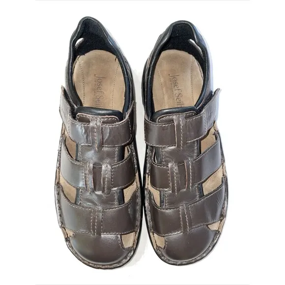 Josef Seibel Comfort Huarache Men’s Size 43 U.S. 9.5 M Brown Leather Sandals