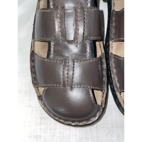 Josef Seibel Comfort Huarache Men’s Size 43 U.S. 9.5 M Brown Leather Sandals
