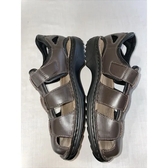 Josef Seibel Comfort Huarache Men’s Size 43 U.S. 9.5 M Brown Leather Sandals
