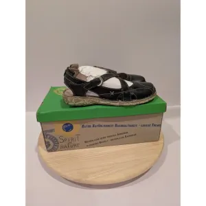 Josef Seibel Rosalie 13 Black Sandals Womens 6.5 EU 37 Leather Comfort Strappy