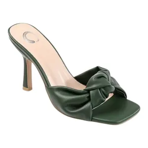 Journee Women's Diorra Knotted Slide Sandals Green Size 8