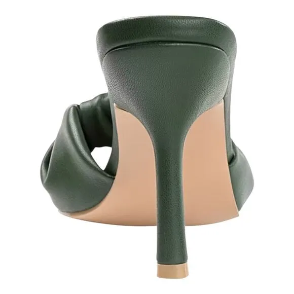 Journee Women's Diorra Knotted Slide Sandals Green Size 8