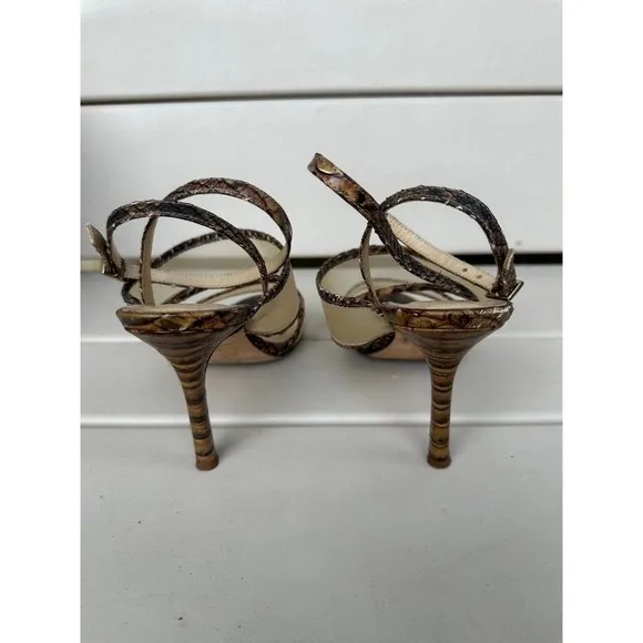 Kate Spade New York Italian Vero Cuoio Textured Snakeskin Mesh Stiletto Heels 7