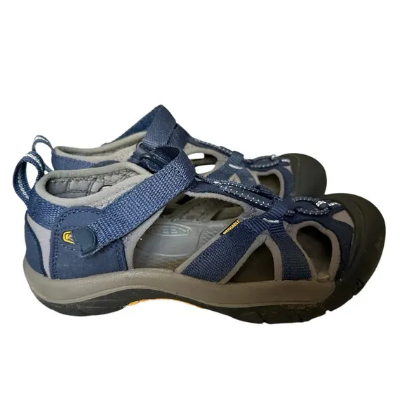 KEEN Venice H2 Hiking Waterproof Comfort Sandals Navy Blue And Grey Youth Size 2