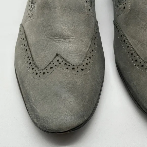 KG Kurt Geiger Men Size 10 / 43 EU Shoe Gray Suede Almond Toe Dress Loafers