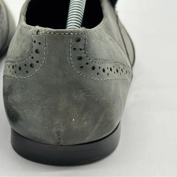 KG Kurt Geiger Men Size 10 / 43 EU Shoe Gray Suede Almond Toe Dress Loafers