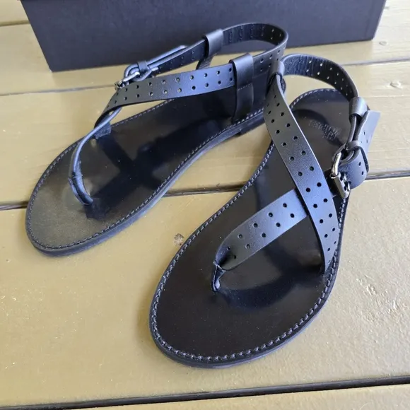 Kooples Black Flip Flop Sandals SZ Euro 38 US 8 NWT in Box