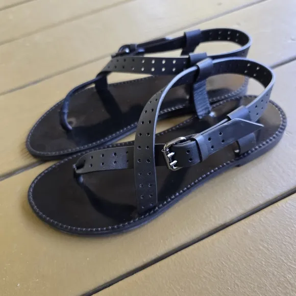 Kooples Black Flip Flop Sandals SZ Euro 38 US 8 NWT in Box
