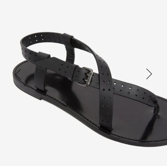 Kooples Black Flip Flop Sandals SZ Euro 38 US 8 NWT in Box