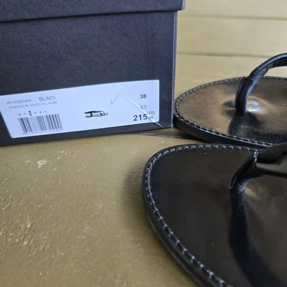 Kooples Black Flip Flop Sandals SZ Euro 38 US 8 NWT in Box
