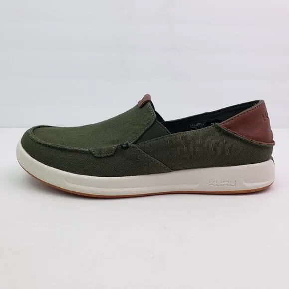 Kuru Pace Mens Size 7 Olive Green Slip On Comfort Loafer Sneaker Shoes 10420970