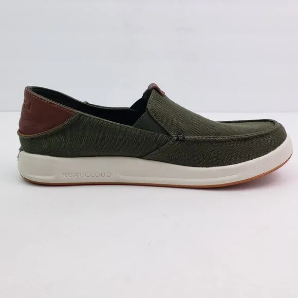 Kuru Pace Mens Size 7 Olive Green Slip On Comfort Loafer Sneaker Shoes 10420970