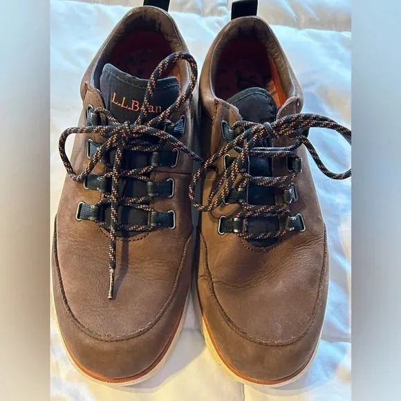 LL Bean Kennebec Brown Leather Lace Up Low Top Comfort Oxford Shoes Size 9.5