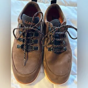 LL Bean Kennebec Brown Leather Lace Up Low Top Comfort Oxford Shoes Size 9.5