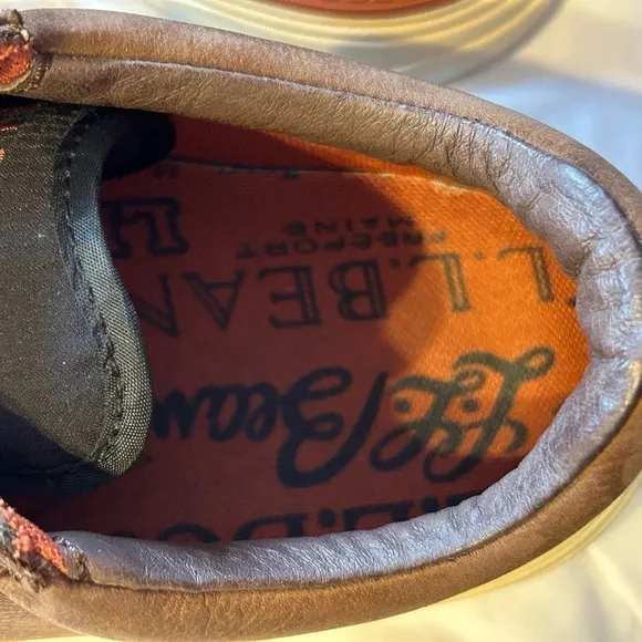 LL Bean Kennebec Brown Leather Lace Up Low Top Comfort Oxford Shoes Size 9.5