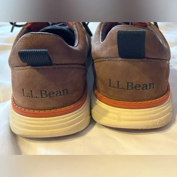 LL Bean Kennebec Brown Leather Lace Up Low Top Comfort Oxford Shoes Size 9.5