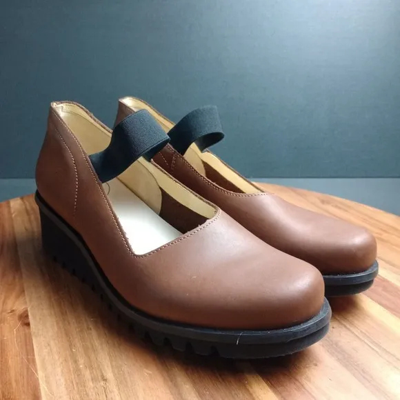 Loints of Holland Shoes Leather Mary Jane Wedge Size 41 Comfort Shoes