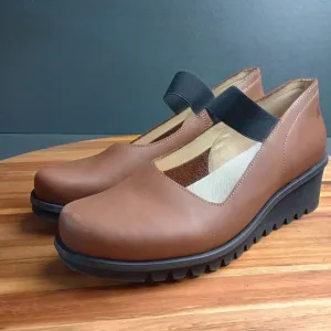 Loints of Holland Shoes Leather Mary Jane Wedge Size 41 Comfort Shoes
