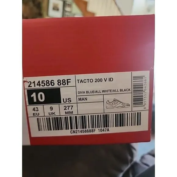 Lotto Tacto 200 V ID Indoor Futsal Soccer Shoes Size Men's 10 Diva Blue 214586