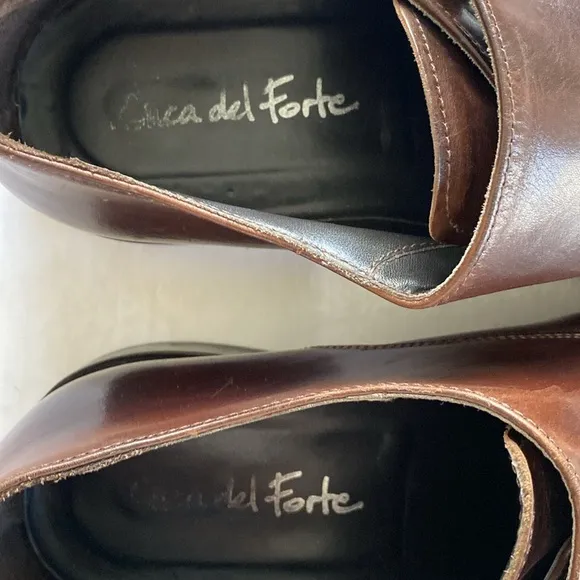 Luca del Forte Men’s Brown Double Monk Strap Dress Shoes Size 43. Made in Italy