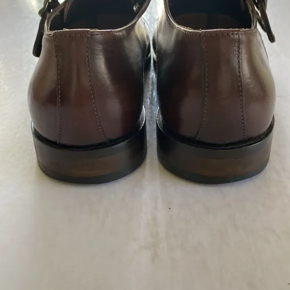 Luca del Forte Men’s Brown Double Monk Strap Dress Shoes Size 43. Made in Italy