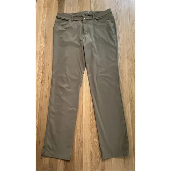 Lululemon Mens Tan ABC Classic-Fit 5 Pocket Pant sz 36