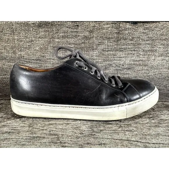 Magnanni Costa Lo Low Top Sneaker Men’s 9.5 Black Leather Lace Up Shoes