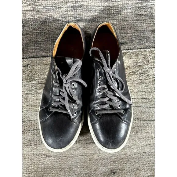 Magnanni Costa Lo Low Top Sneaker Men’s 9.5 Black Leather Lace Up Shoes