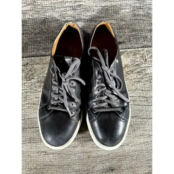 Magnanni Costa Lo Low Top Sneaker Men’s 9.5 Black Leather Lace Up Shoes