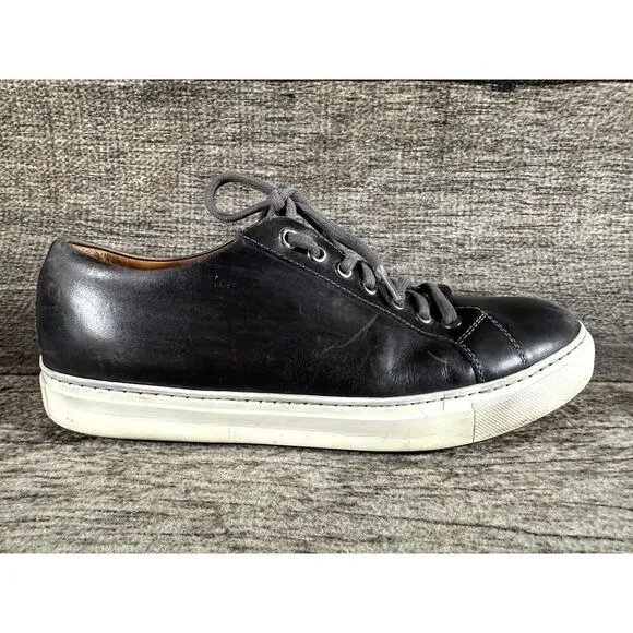 Magnanni Costa Lo Low Top Sneaker Men’s 9.5 Black Leather Lace Up Shoes