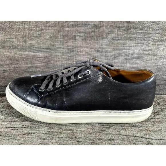 Magnanni Costa Lo Low Top Sneaker Men’s 9.5 Black Leather Lace Up Shoes
