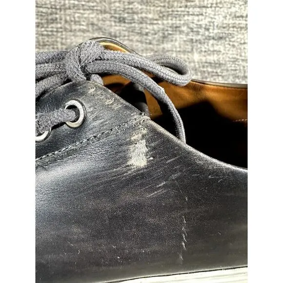 Magnanni Costa Lo Low Top Sneaker Men’s 9.5 Black Leather Lace Up Shoes