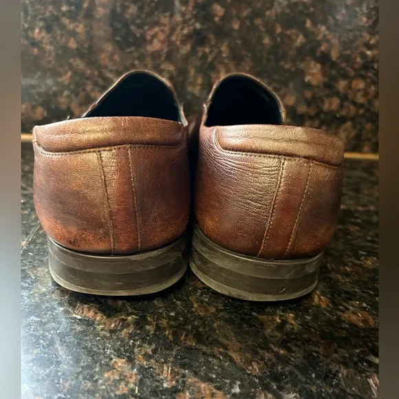 Magnanni Madrid Venetian Loafer, Brown Leather, Mens Size 14