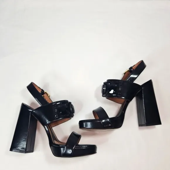Marni Black Block Heel Sandals with Ankle Strap Size 39.5
