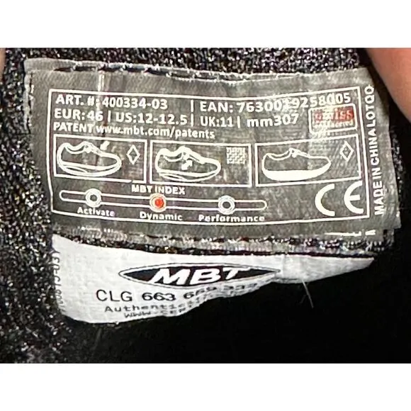 MBT Rocker Bottom Shoes Men’s – Athletic Walking Shoe Sport Size 12 - 12.5